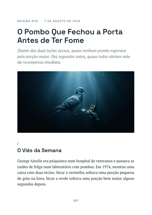 Página 391 do volume: abertura da edição 070, O Pombo Que Fechou a Porta Antes de Ter Fome