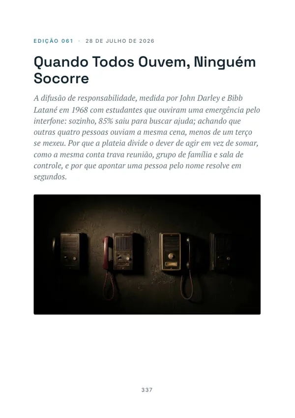 Página 337 do volume: abertura da edição 061, Quando Todos Ouvem, Ninguém Socorre