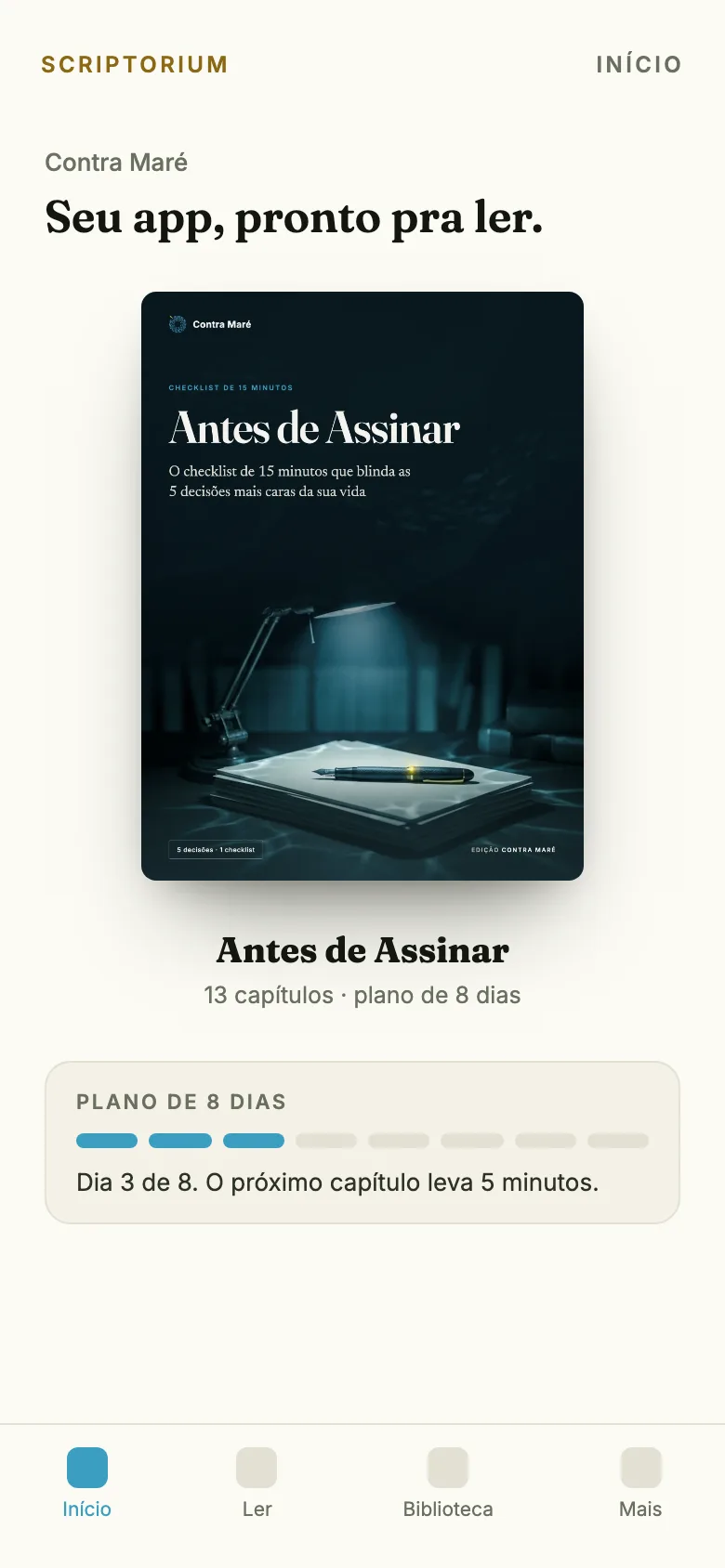 O app Antes de Assinar no celular