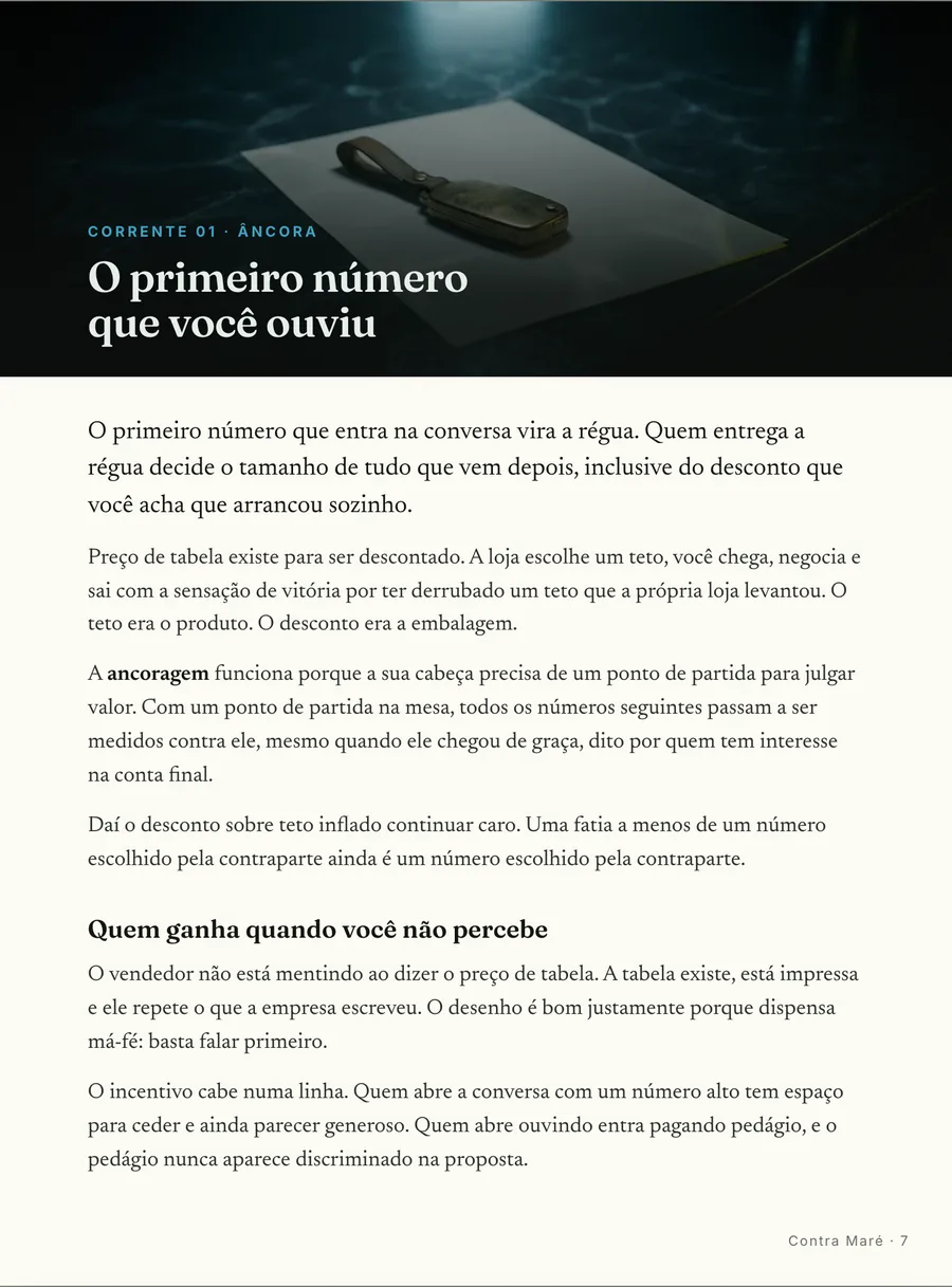 Página real do guia: Abertura de corrente